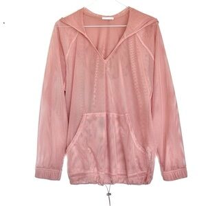 ZARA SPORT Oversized Mesh Hooded Workout Sweater Jacket